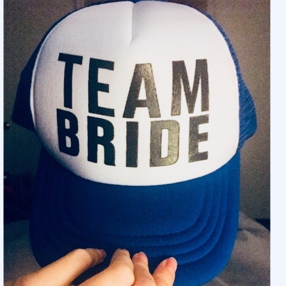 Bachelorette Blue and White TEAM BRIDE Trucker Hat - Picture 3 of 6